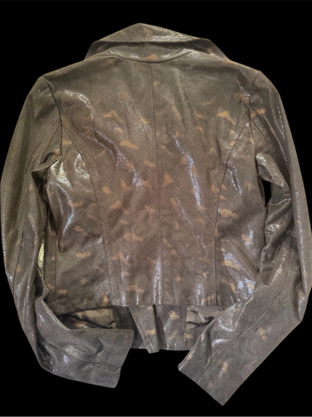 Rock & Republic Shimmering Black Asymmetrical Moto Jacket - Picture 3 of 3